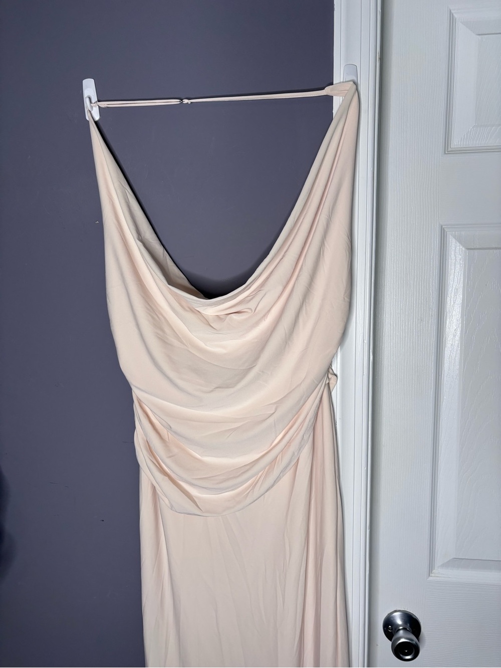 Zara Ivory Draped Halter Maxi Dress Small - Picture 3 of 9